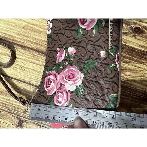 Rampage Brown And Pink Floral Hobo Shoulder Bag Spring 2022 NWT - Picture 10 of 10